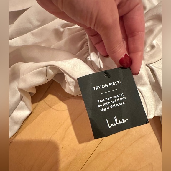 Lulus Always Celebrating Ivory Satin Off-the-Shoulder Midi Dress - M - Picture 6 of 6